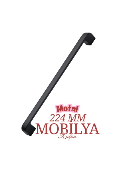 Radius Siyah Metal Mobilya Kulpu 256 Mm 25,6 Cm Uyumlu Modern Mutfak Dolabı Çekmece Kulbu 22,4 25,6 Siyah Siyah