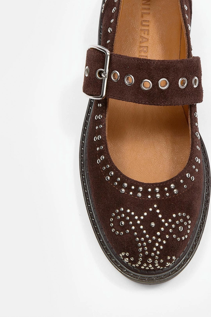 Mirabel Kahve Süet Hakiki Deri Troklu Kadın Loafer Acı Kahve