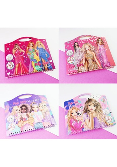 Pop Girl Çantalı Boyama Kitabı Spiralli Eğitici Çocuk Boyama Bloğu 1 Adet