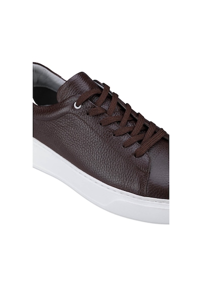 Hatemoğlu Erkek Kahverengi Deri Esnek Taban Bağcıklı Casual Ayakkabı Sneaker Kahverengi