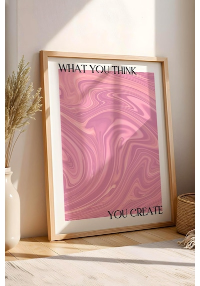 What You Think You Create Çerçeveli Tablo Aura Enerji Renkleri