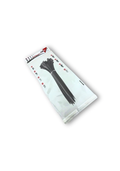 Plastik Kablo Bağı Klipsi Cırt Kelepçe 300 Mm X 4.8 Mm Siyah 50 Adet Siyah