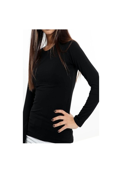 Tutku Elit Kadın Termal Uzun Kollu Fanila, Body, T-Shirt, Atlet Siyah
