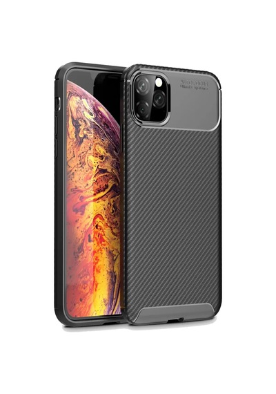 Newface Apple İphone 11 Pro Max Kılıf Auto Focus Karbon Kapak - Siyah