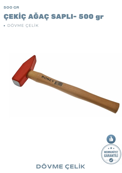 Çekiç Ağaç Saplı 500 Gr Dövme Çelik