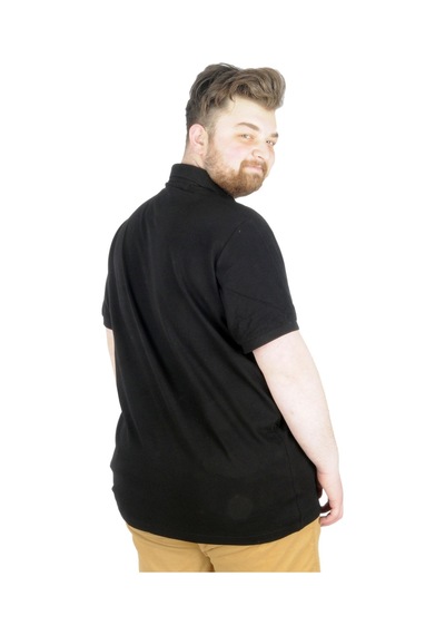 Mode Xl Büyük Beden T-Shirt Polo New World 22339 Siyah 001