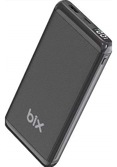 Bix Bxpb107 10000mah Pd 20w Ve Usb-a Scp 22.5w Çift Çıkışlı Dijital Ekranlı Hızlı Şarj Powerbank Siyah