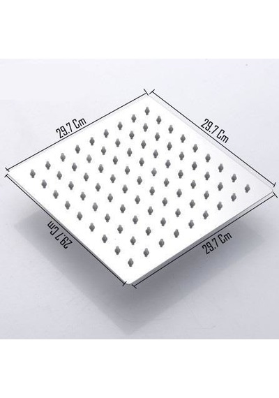 Banyo Sart Kare Tepe Duş Seti Başlığı 30x30 Paslanmaz Metal Krom