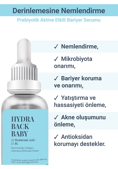 She Vec Hydra Back Baby Hyaluronik Asit Yoğun Nemlendirici ve Dolgunlaştırıcı Serum 30 ML