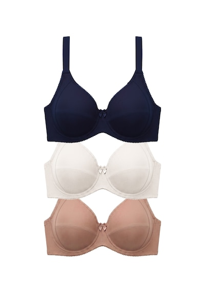 Cottonill Bra - Novia Büyük Beden Micro Balenli Minimizer Ayarlanabilir Askılı Kadın Sütyen 3'lü Paket Çok Renkli Cottonill Bra - Novia Büyük Beden Micro Balenli Minimizer Ayarlanabilir Askılı Kadın Sütyen 3'lü Paket Çok Renkli