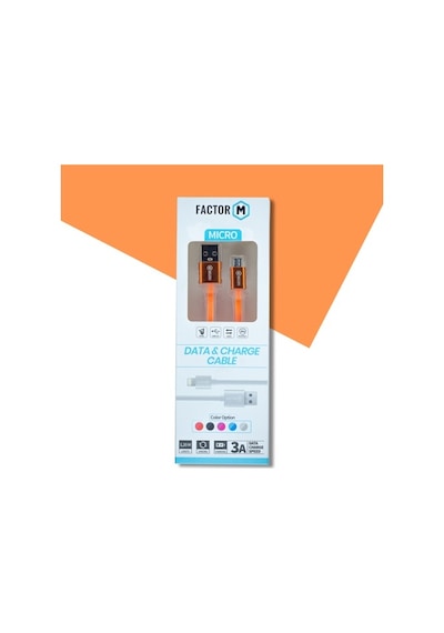 Factor-M Mıcro Data Kablo 3A 1.20M Turuncu Fm-3A120Mt