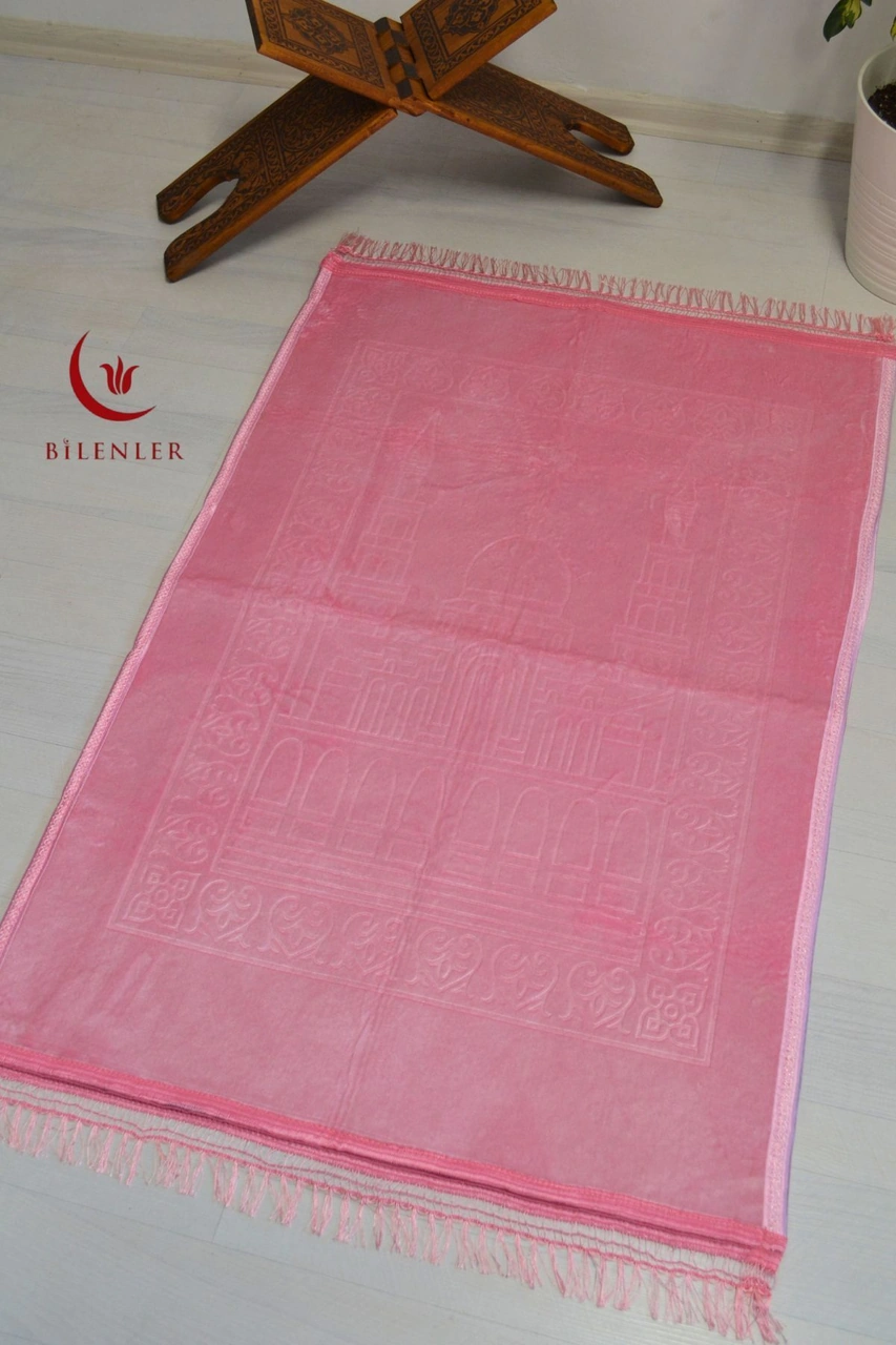 Peluş Seccade - 80x120 Cm - Ekstra Konforlu - Yumuşak Ve Geniş Ölçülü Pembe