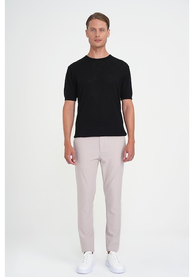 Efor Comfort Fit Bisiklet Yaka Kısa Kol Spor Siyah Triko Tr 881 Siyah