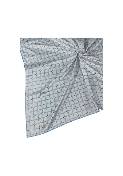 Mim Eşarp Emilya Rayon Desenli Eşarp 90x90 Cm Beyaz - İndigo