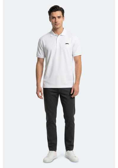 Slazenger Katına Erkek Polo Yaka Beyaz Tişört