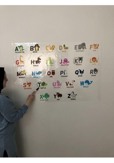 İngilizce Eğitici Harfler Çalışması Harf Öğrenme Ilkokul Öğrencisi Eğitim Yazı Tahtası 70x100 Cm Genel