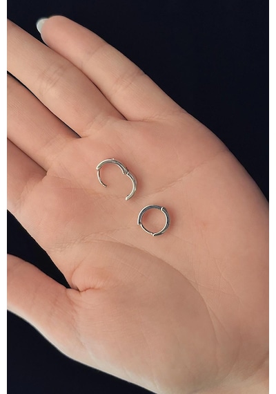 14 Ayar Altın Tek Taş Detaylı Mini Halka Küpe 001