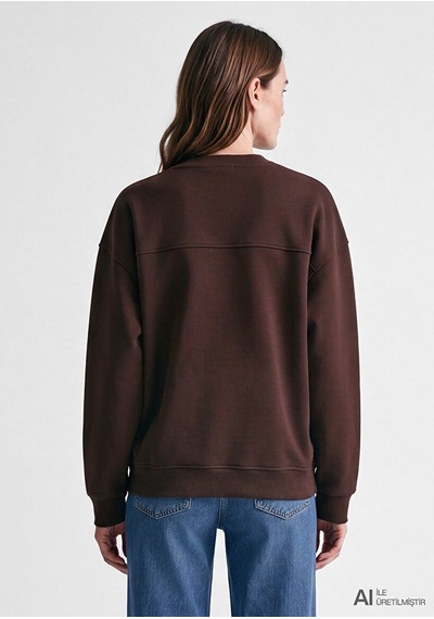 Mavi Yuvarlak Yaka Basıc Sweatshırt Black Coffe Kahverengi Kadın Sweatshirt M1s10576-70240