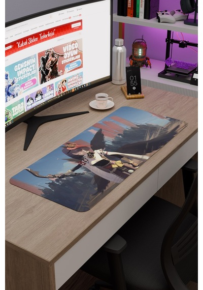 Kujou Sara Genshin Impact Anime Oyuncu V2 - 70x30 Xl Gaming Mouse Pad Fare Altlığı
