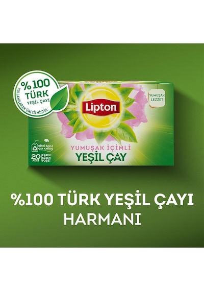 Lipton Yumuşak İçim Bardak Süzen Poşet Yeşil Çay 20'li Paket