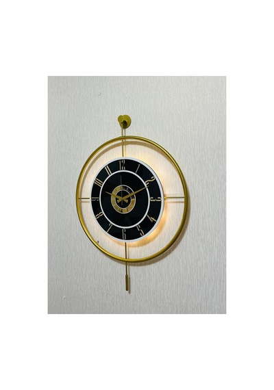 Pey Aksesuar Metal Camlı Duvar Saati 60x80 Cm Büyük Boy Işıklı Gerçek Cam Siyah-füme-beyaz-gold Ayna-m61-gold-füme-beyaz-gold