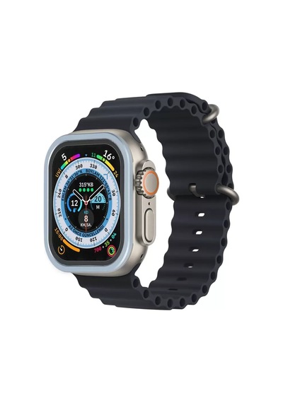 Newface Apple Watch Ultra 49mm Alüminyum Kasa Cam Ekran Koruyucu - Mavi Diğer