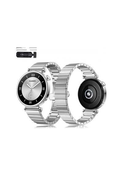 Huawei Watch Gt4 41mm İle Uyumlu Renk Detaylı 18mm Paslanmaz Çelik Metal Kordon Kayış