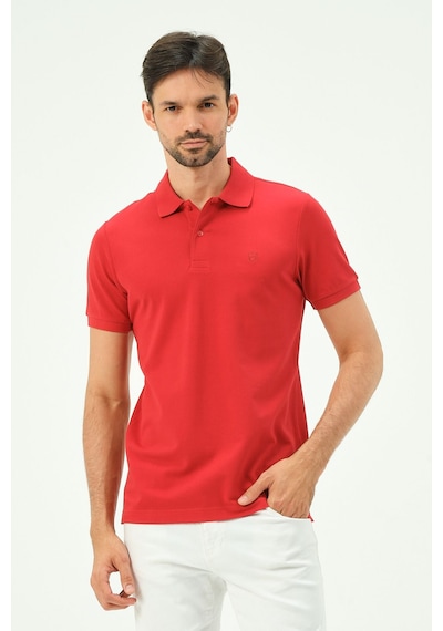 Classıc Pamuk Regular Comfort Erkek Polo Yaka Tişört Kırmızı