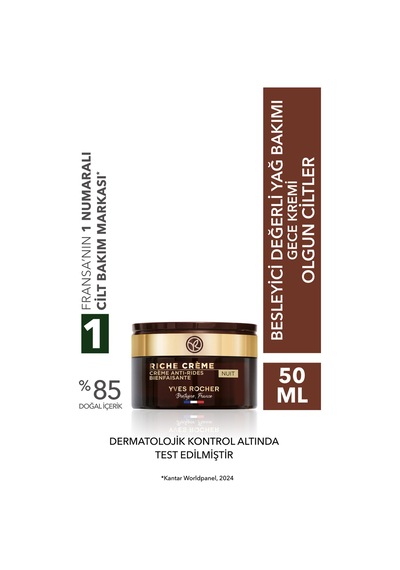 Yves Rocher Gece Kremi - Besleyici Yaşlanma Karşıtı Değerli Yağ Bakımı / Riche Creme-50 Ml-26393