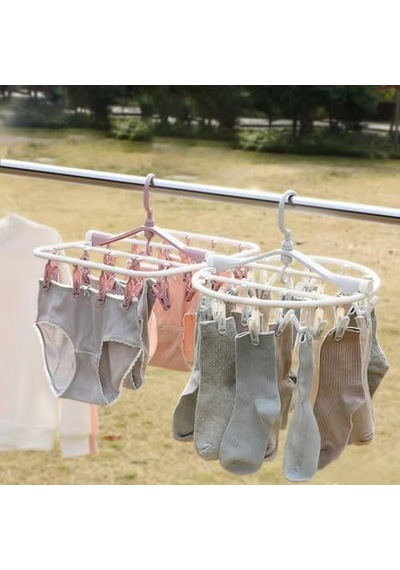 20 Mandallı Çamaşır Kurutma Askılığı, Katlanır, Portatif, 1000'li Set