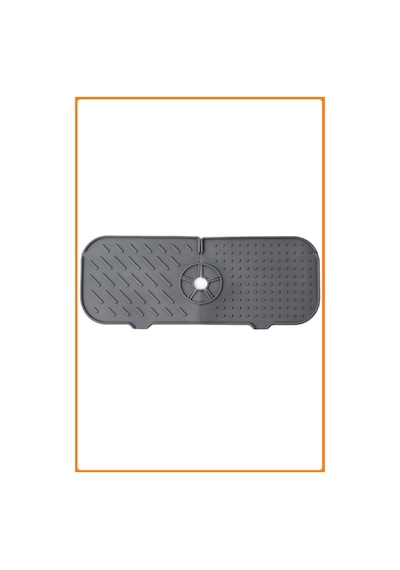 Elastik Musluk Lavabo Matı Gri-su Tutucu Düzenleyici Kaydırmaz Mutfak Banyo Matı, 37x12 Cm Silikon G Diğer