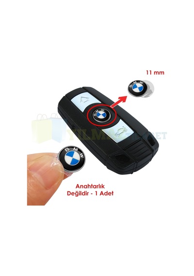 Bmw Anahtarlık Metal Alaşım Logo Amblem Arma 3M 1 Adet 11 Mm