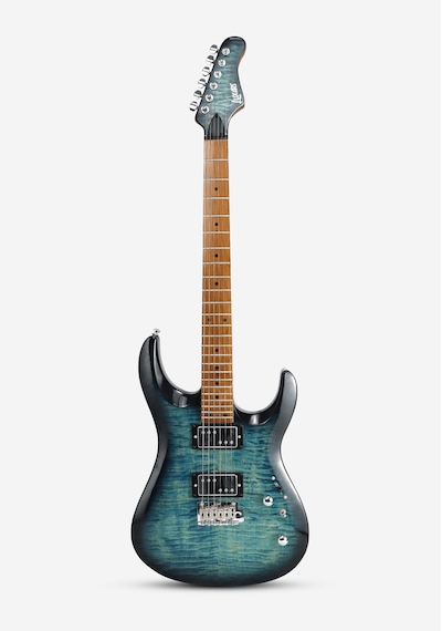 Luxars S-g37-t Sbl Hh Elektro Gitar Spalted Blue