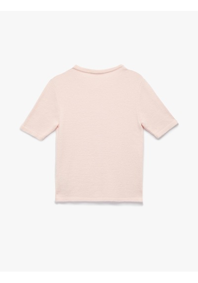 Koton Regular Fit Kısa Kollu Bisiklet Yaka Düğmeli Triko Hırka Pembe 6wak90023ht Gül