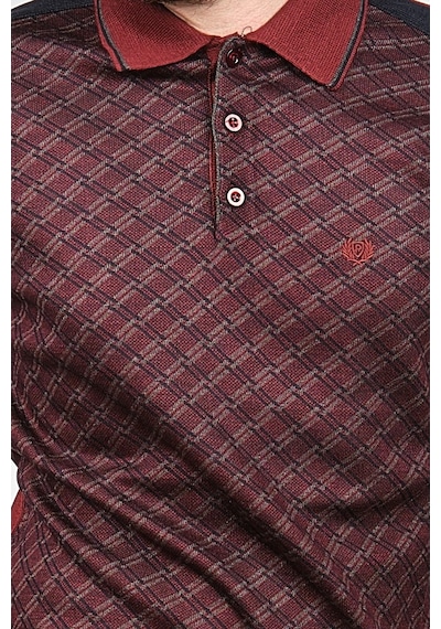 Pelikan Erkek Desenli Dirsek Detaylı Polo Yaka Kazak 1577423 Bord Bordo