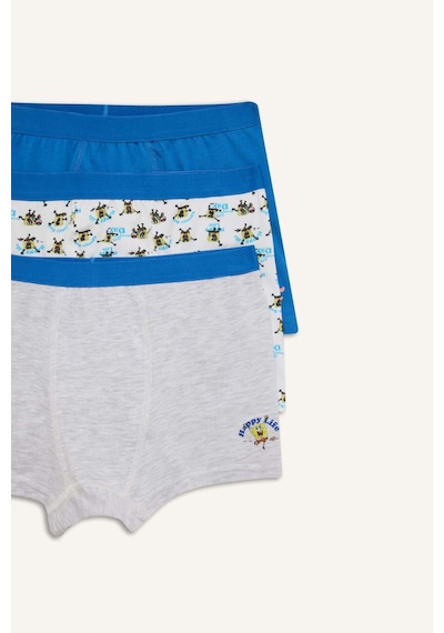 Defacto Spongebob Penye 3lü Mavi Boxer Seti Erkek Çocuk H0810a826spbe463 Mavi-be463