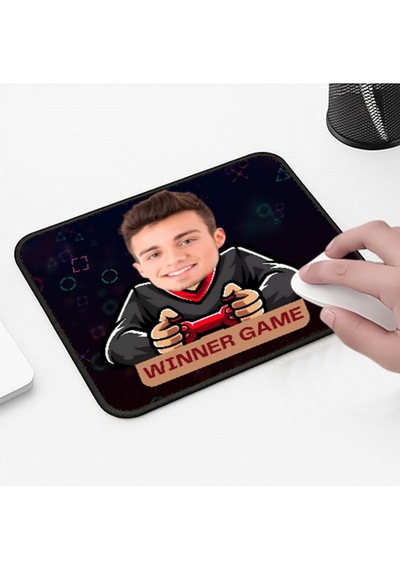 Kişiye Özel Winner Game Tasarımlı 33x28 Cm Mousepad Kaymaz Taban Rahat Konforlu Mouse Pad
