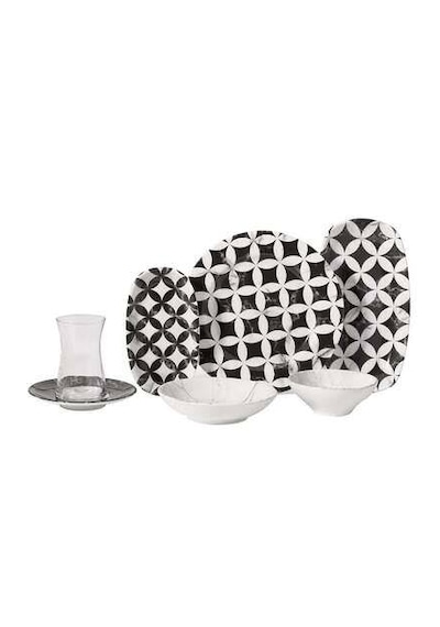 Doğa Collection 26 Parça Kahvaltı Takımı A8744 Beyaz - Siyah