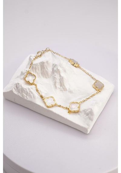 Şans Sembolü Figürlü 14 Ayar Altın Bileklik Zarif Zincir Detaylı Ve Modern Tasarım-7513 Sarı Altın
