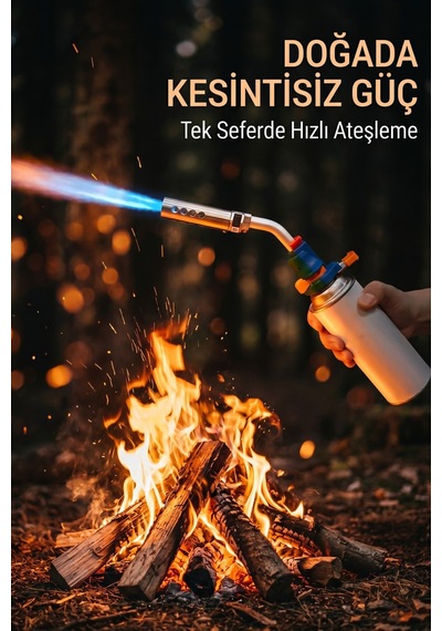 Kıng Profesyonel Multifonksiyonel Otomatik Gaz Pürmüz Başlık Torch Tkt-205 Mavi - Turuncu