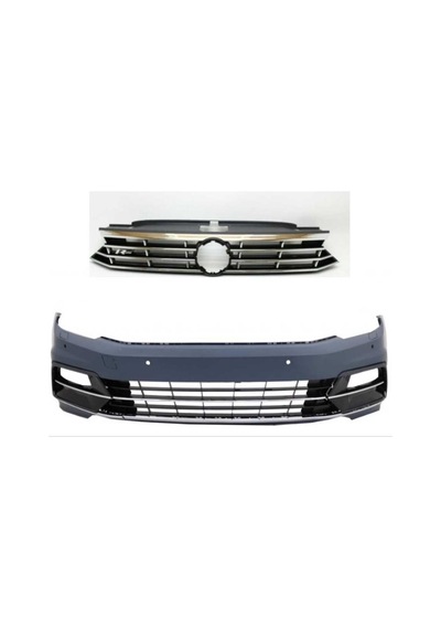 Volkswagen Passat B8 İçin Uyumlu R-Line Ön Tampon & Panjur Set 2015+