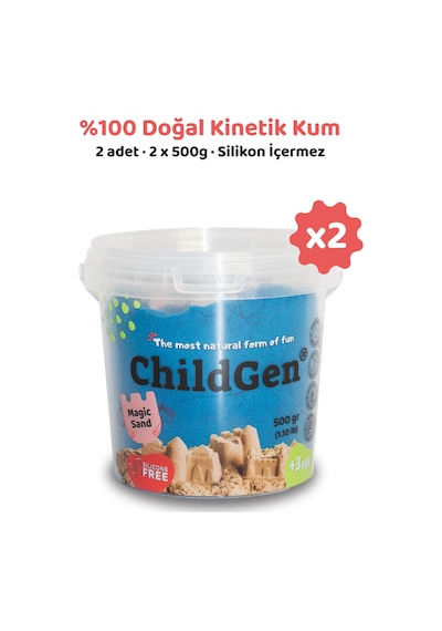 Doğal Kinetik Oyun Kumu 2x500gr - Mavi