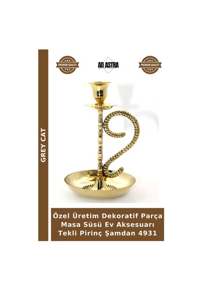 Özel Üretim Dekoratif Parça Masa Süsü Ev Aksesuarı Tekli Pirinç Şamdan 4931 Çok Renkli