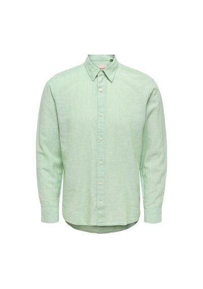 Only & Sons Onscaıden Lıfe Ls Solıd Lınen Blend Noos Erkek Yeşil Gömlek - 22012321