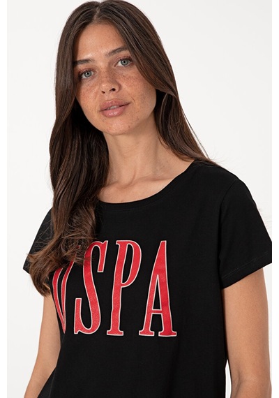 U.S. Polo Assn. Kadın Bisiklet Yaka Tişört 50305842-vr013 Siyah