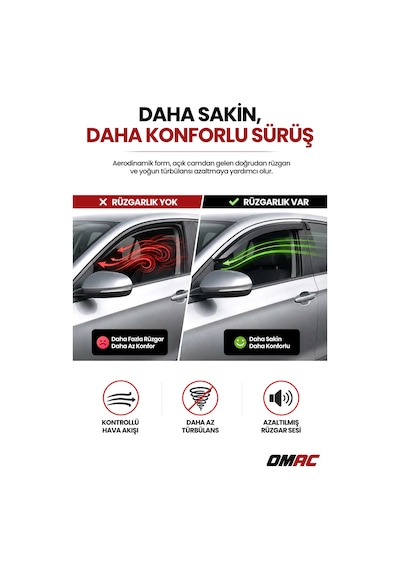 Fiat Doblo 2023+ Uyumlu Araca Özel Chrome Style Akrilik Cam Rüzgarlığı Koyu Duman 4 Parça