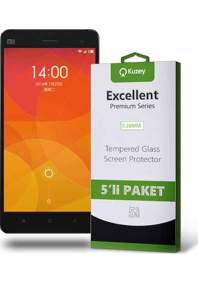 Xiaomi Mi 4 ile Uyumlu Kırılmaz Temperli Ekran Koruyucu Cam Ekonomik 5'li Paket