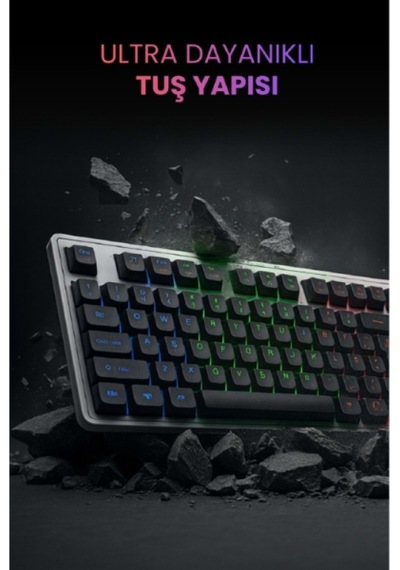 Kablolu Işıklı Gaming Standart Türkçe Q Klavye Ve Mouse Seti