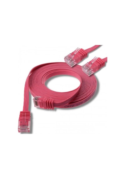 Irenis CAT6 Kablo Yassı Ethernet Network Lan Ağ İnternet Kablosu 2 M Fuşya