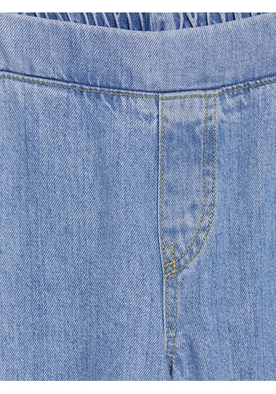 Lcwaıkıkı Petite Mavi Beli Lastikli Wideleg Kadın Jean Pantolon